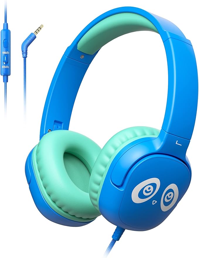 带麦克风的儿童耳机,ziumier 入耳式耳机,85/94db 音量限制,3.