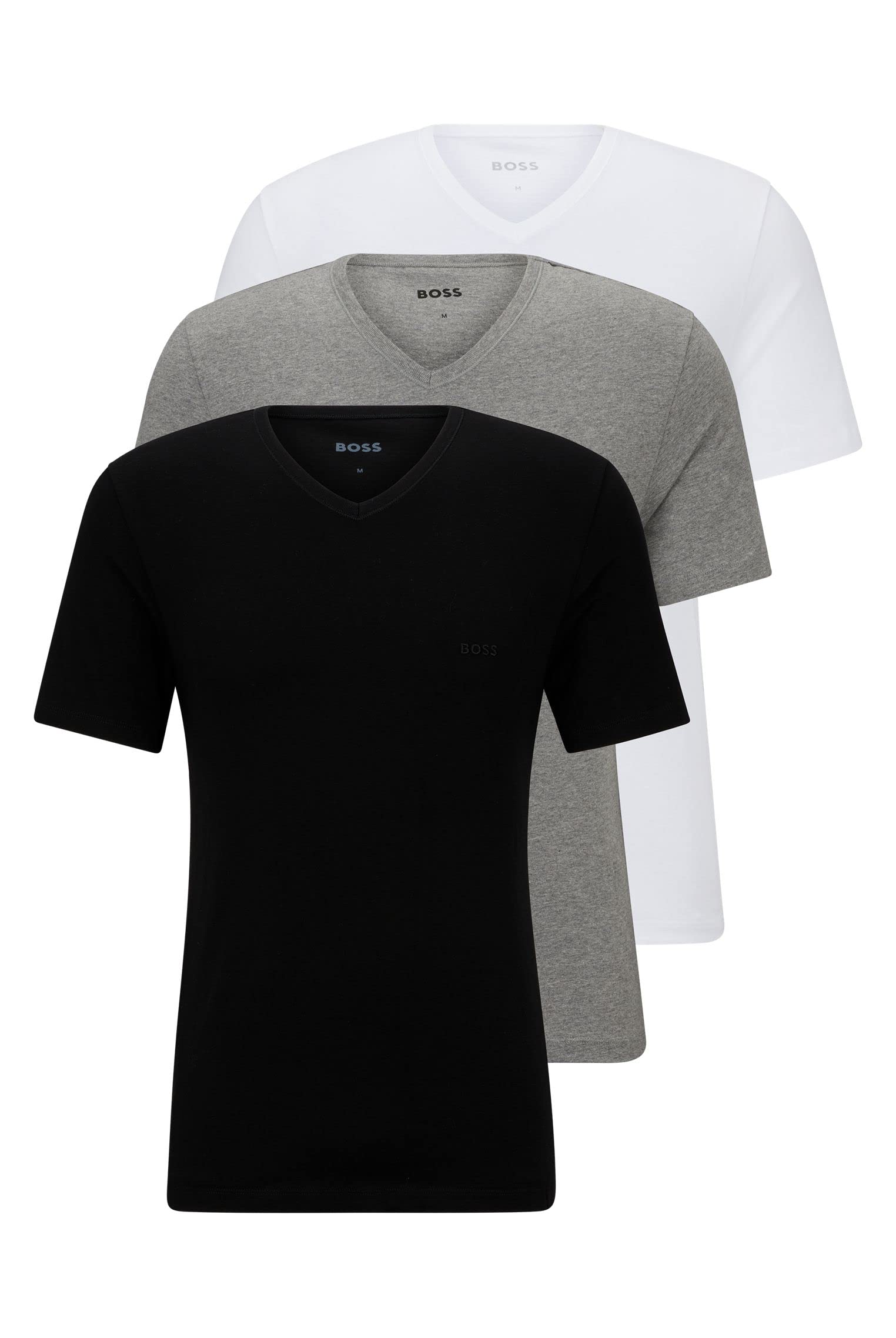 HUGO BOSS Men's cotton V-neck T-shirt 3 pack