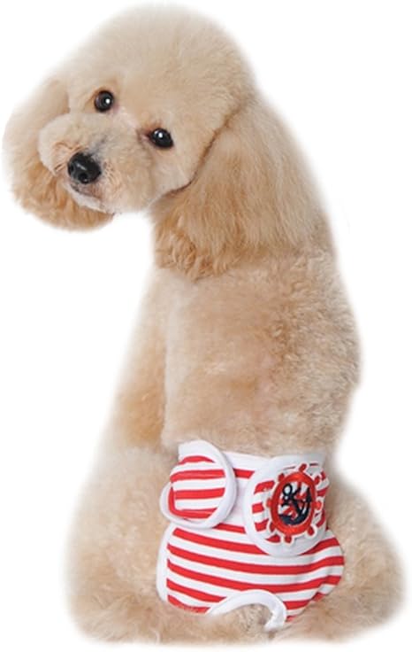 Budd 女性小型宠物狗尿布生理裤狗狗可重复使用卫生短裤内裤 期小狗尿布包适用于中小型宠物狗红色条纹xl 亚马逊中国 宠物用品