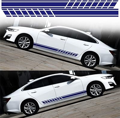 2 件/套通用酷炫时尚汽车侧贴纸运动赛车条纹贴花 diy 汽车车身装饰