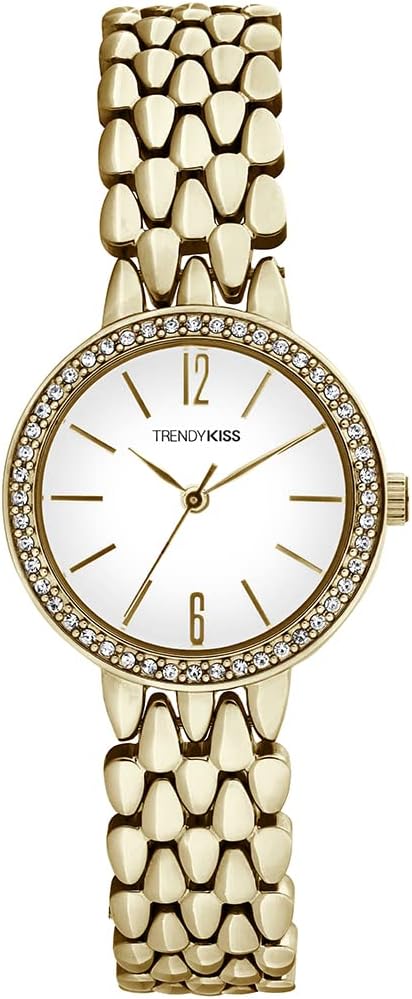 trendy kiss 女士指针式石英手表 tmg10158-01, 金色