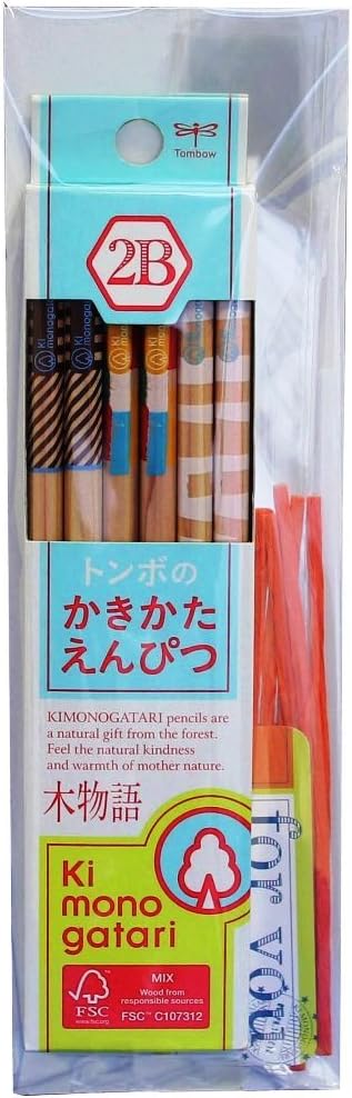 Tombow蜻蜓铅笔铅笔木物语书写字2b 小木制礼物水色柄 亚马逊中国 办公用品