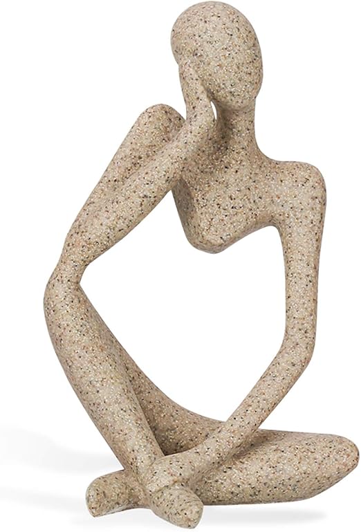 ozzptuu 砂岩树脂思考者风格抽象雕塑雕像收藏价值小雕像家庭办公室