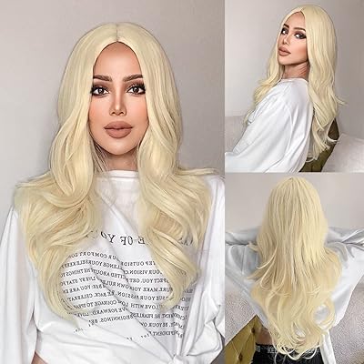 mupul 女式金发波浪合成假发,26 英寸(约 66.