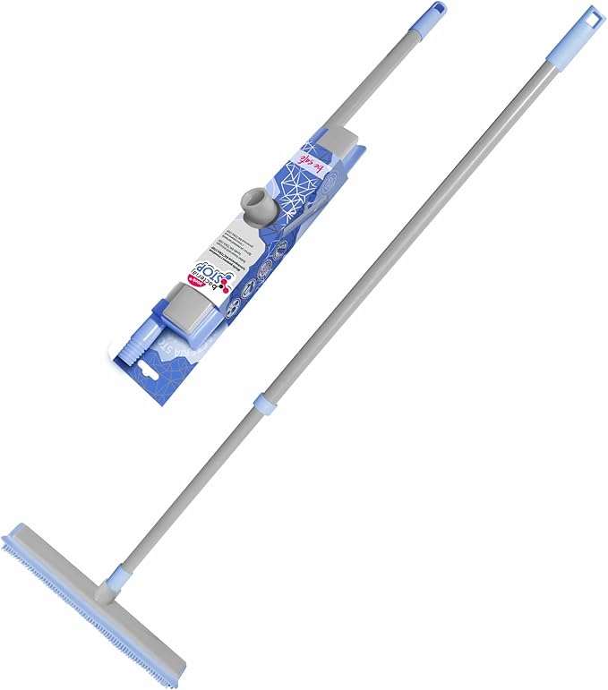 带手柄的橡胶扫帚可折叠 | 可调节高度的扫帚 | 今天请照顾您的家