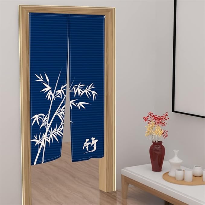 leowefowa 中国绘画门口窗帘窗帘窗帘竹印花挂毯门帘适用于ukiyoe