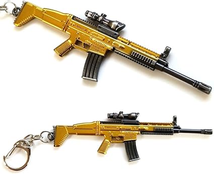 Gfday Battlegrounds 3d 金属钥匙链pubg 钥匙圈枪模型动作人物艺术玩具收藏礼物m416 Gold 亚马逊中国 玩具
