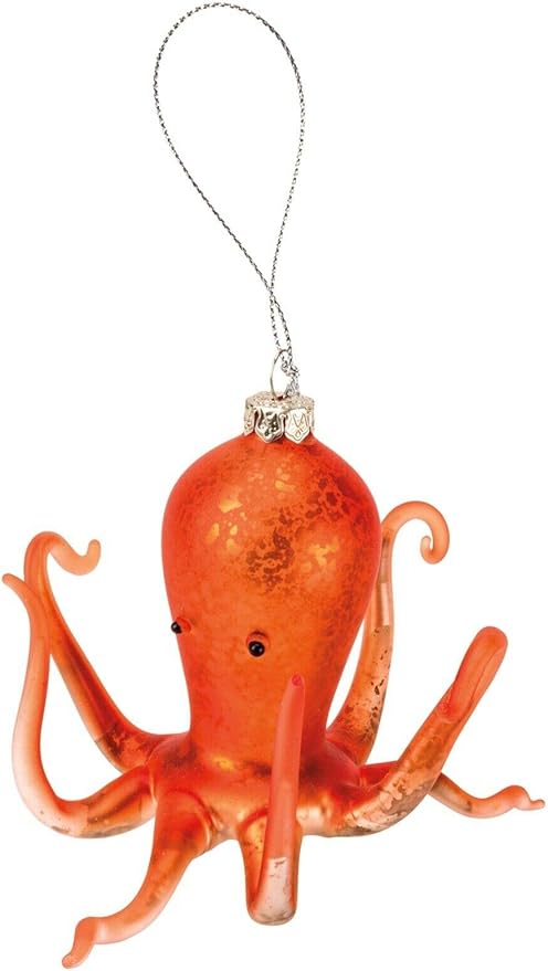 pbk primitives by kathy holiday 橙色章鱼玻璃饰品