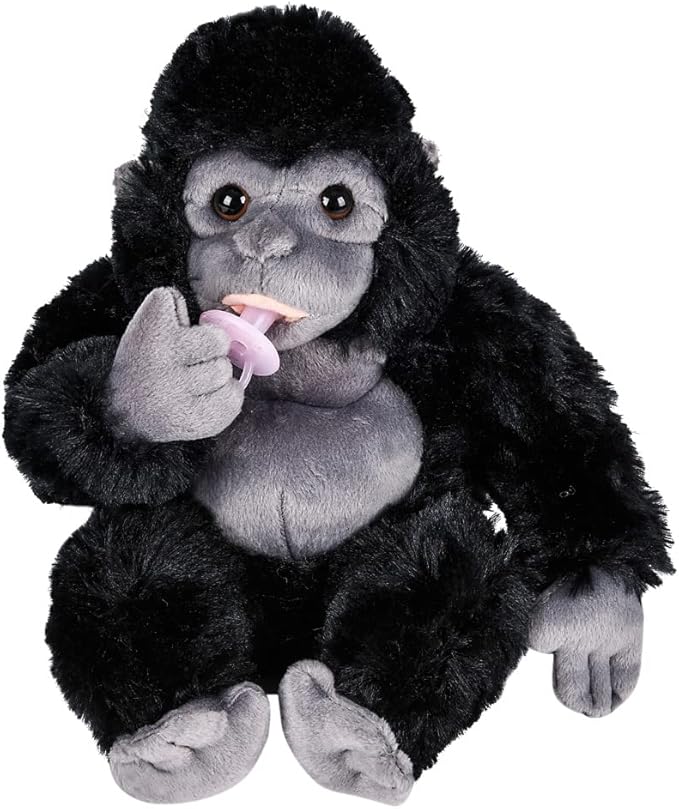 &amp; twelfth kids 8 英寸毛绒婴儿大猩猩带奶嘴,填充动物园动物
