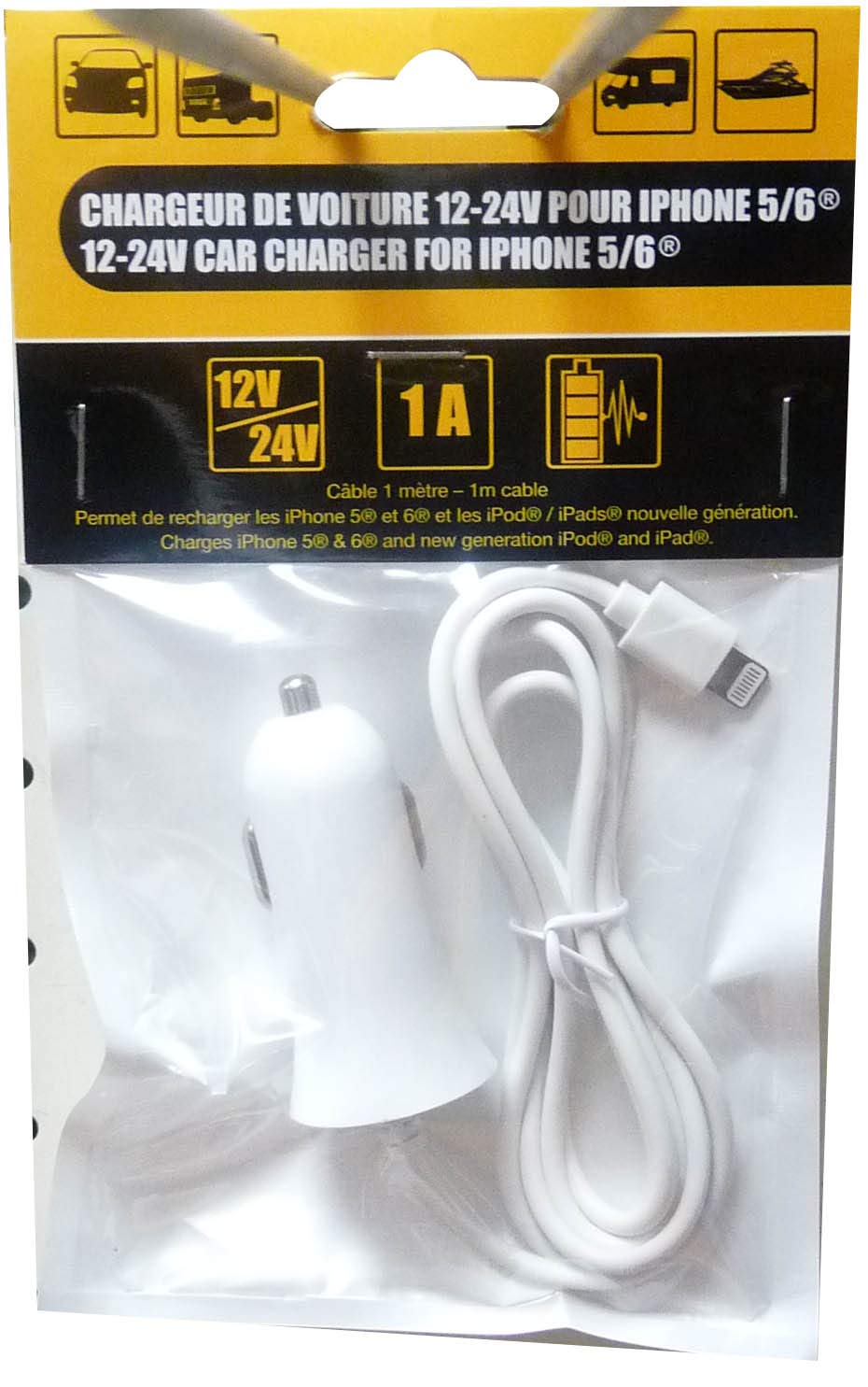 HTC Equipements charger for iPhone 5/6, with cable,1 meter,2 options
