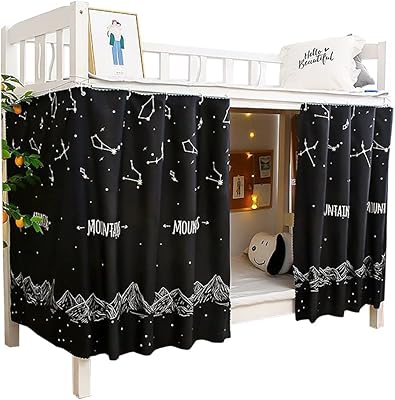 teanea 底层双层床帘隐私布床下窗帘,适用于低阁楼床单人单人床,2 块