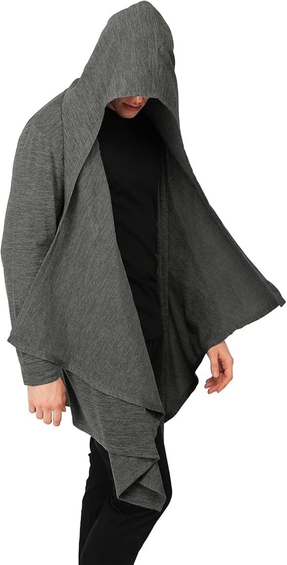 h2h 男士时尚修身前开襟长袖披肩领套头开衫