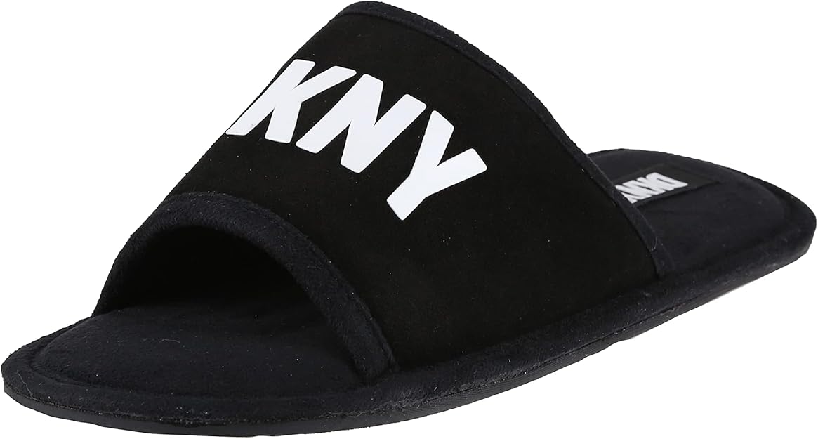 【dkny】 dkny图片 dkny价格 dkny 男士拖鞋 黑色 带对比白色品牌印花