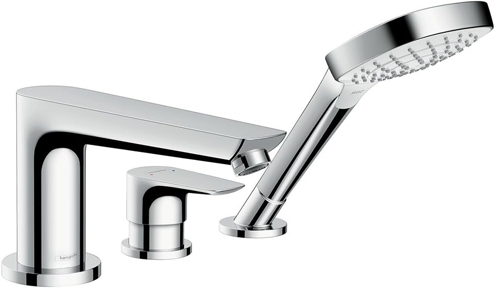talis e 三孔嵌入式浴缸龙头 含淋浴花洒,镀铬 【hansgrohe 汉斯格雅