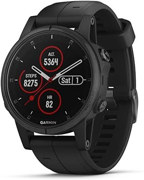 Garmin Fenix 5s Plus 较小型多运动gps户外智能手表 具有彩色topo地图 心率监测 音乐以及garmin Pay Black W Black Band 5s Plus 亚马逊中国 手机 通讯