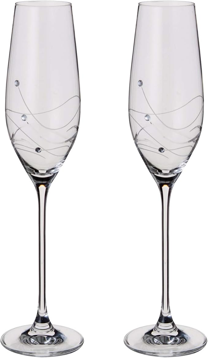 dartington crystal - 闪光香槟杯 2 件套 - 礼品盒包装