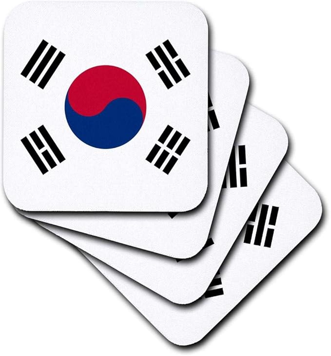 south korea korean white red blue taegeuk circle black trigrams