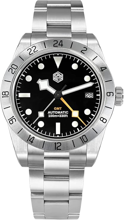 san martin 男士双时间自动手表,nh34 机芯 sn0054 手表 39 毫米 蓝