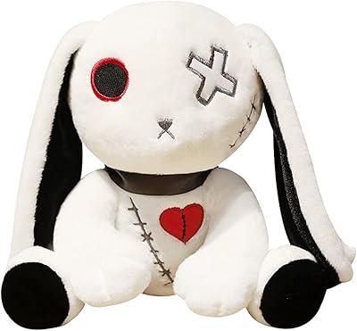 lvqing 兔子毛绒玩偶,疯狂兔子毛绒玩具,万圣节恐怖兔子填充动物长