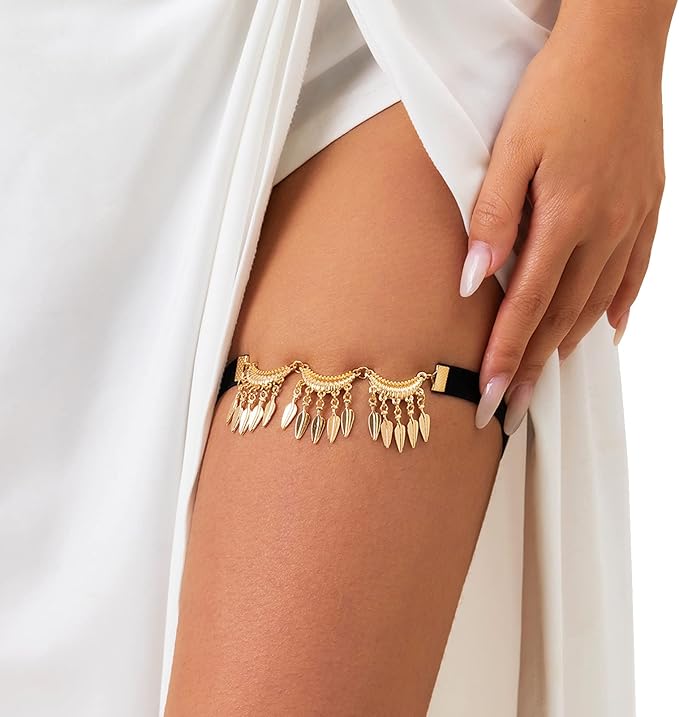 性感沙滩多层腿链弹力大腿链珠宝夏季弹性大腿腿链比基尼身体大腿链