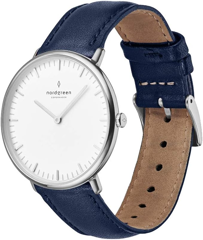 nordgreen 男model 1 analog 皮革 蓝色 model 1 watches : 亚马逊