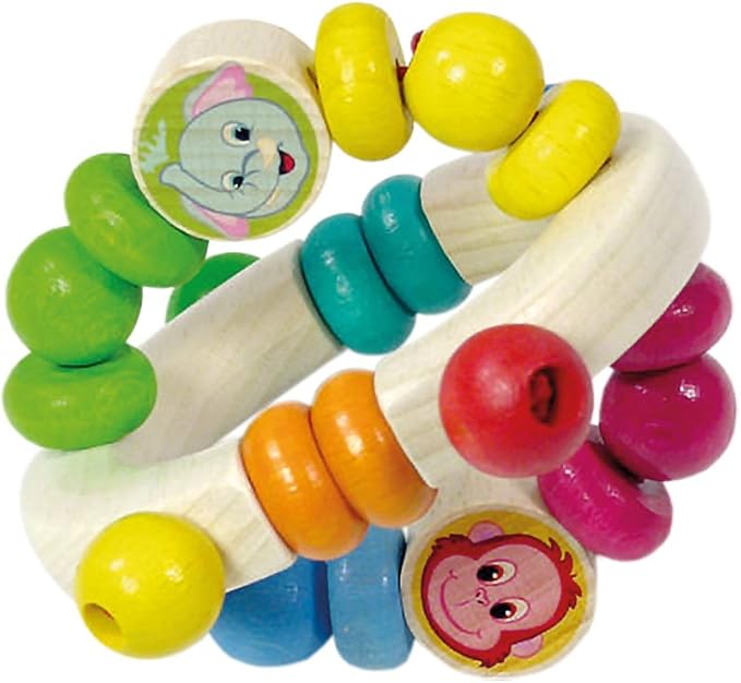 hess 木质丛林摇铃婴儿玩具,8 x 9 厘米