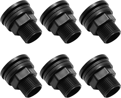 eatakward 6 件装 pvc 隔板接头双螺纹隔板水箱连接器适用于雨桶,水族