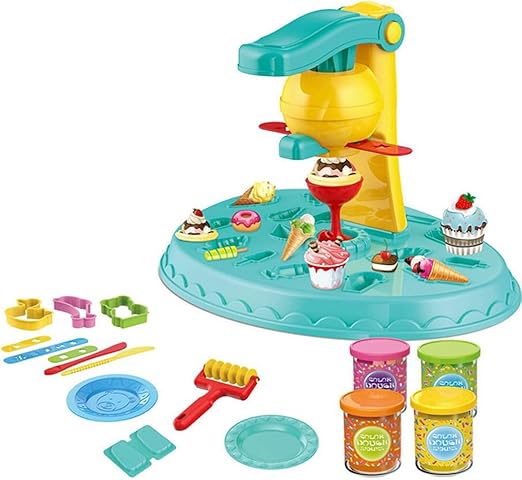 优质橡皮泥冰淇淋机套装 带浇头 适合 3 岁以上儿童 - 玩具和游戏