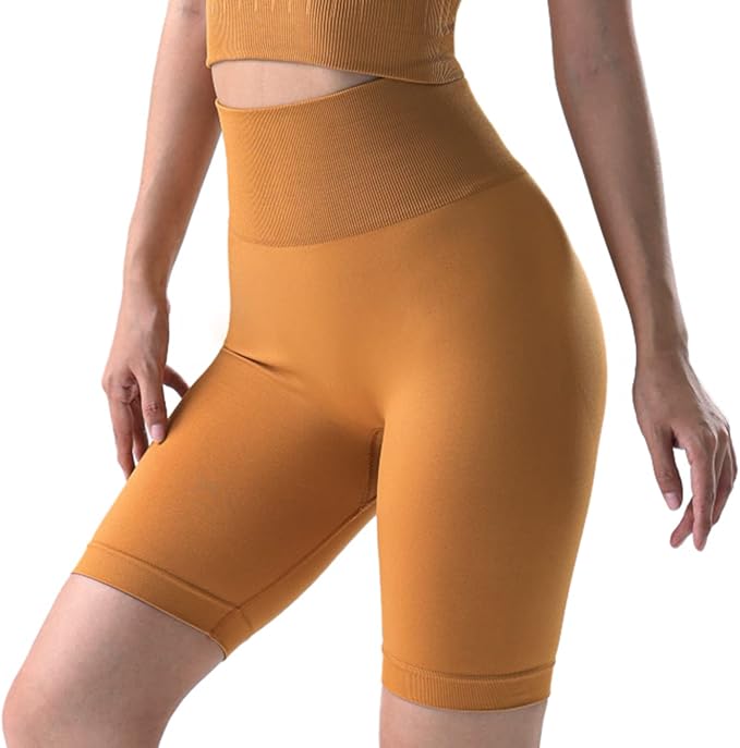 running girl 提臀瑜伽短裤锻炼高腰收腹褶饰提臀裤