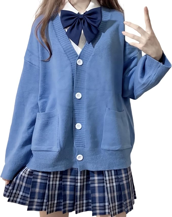 gk-o 女士女孩针织毛衣外套开衫套衫上衣 学院风 日本风格 卡哇伊 jk