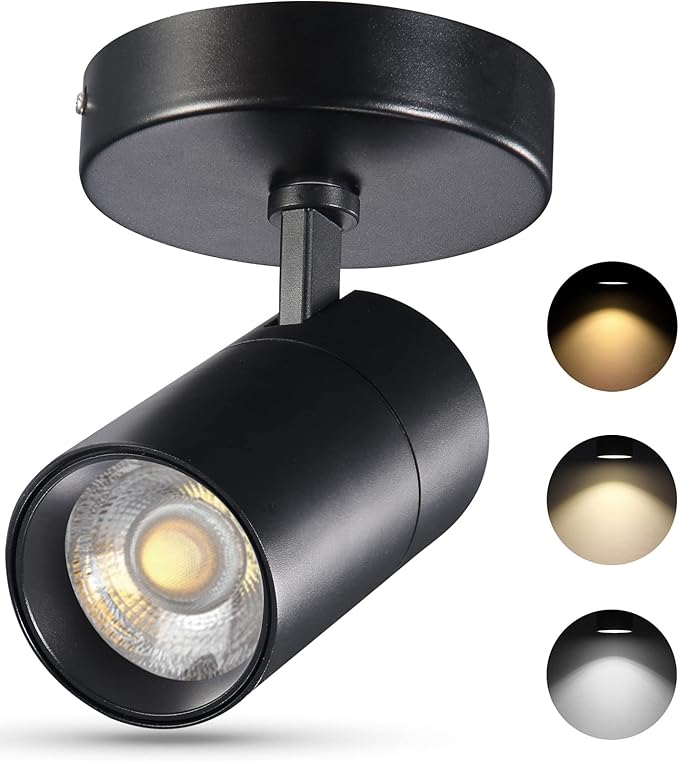 vanoopee 3 色可调光天花板聚光灯嵌入式安装可调节聚光灯定向 led