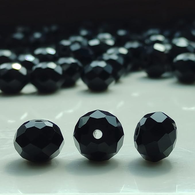 jusbeaut 400 颗 briolette 水晶玻璃珠用于珠宝制作,8 毫米刻面圆形