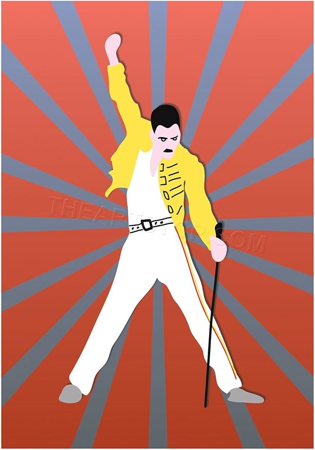 wee blue coo 音乐绘画 freddy mercury queen 插画墙壁艺术印刷品