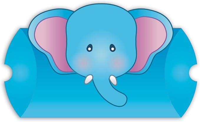 jillson roberts 动物形状枕头盒,蓝色大象,6 只装 (gca004)