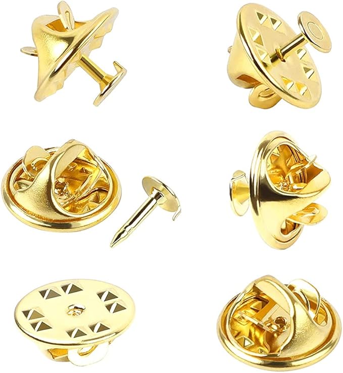 100 对蝴蝶离合器领带别针背面替换带用于胸针,徽章,姓名标签,玩具