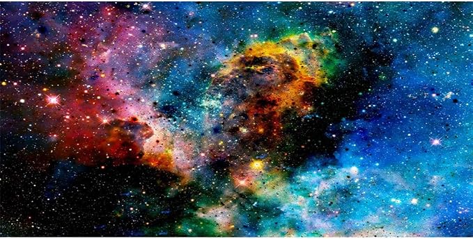 awert 30x12 英寸银河水族馆背景云星和彩色宇宙宇宙鱼缸背景神秘太空