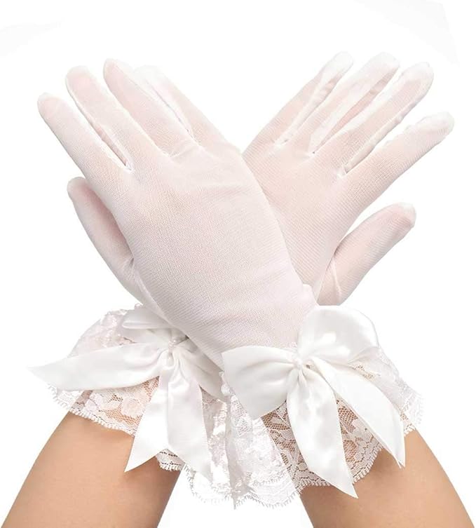 casdre 短款婚礼手套新娘手套哥特式手套,适合女士和女孩