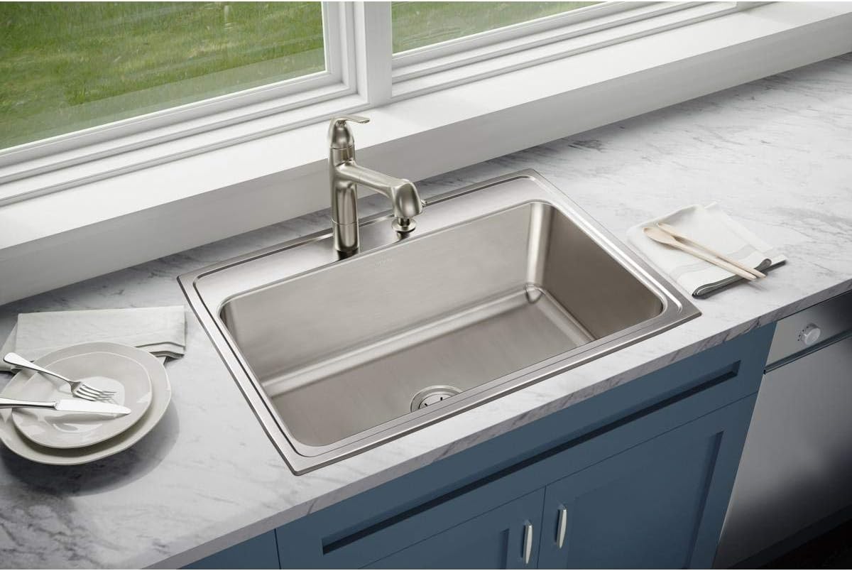 Elkay Dlr Lustertone 经典单碗插入式不锈钢水槽 Elkay 价格报价图片 亚马逊中国