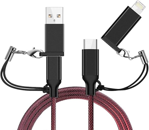 Unitron World 通用4 合1 3ft 多充电器线 Usb C 和micro Usb 线 Ps4 和nintendo Switch 充电线兼容iphone Android 手机 移动电源 Un R100rd 亚马逊中国 手机通讯