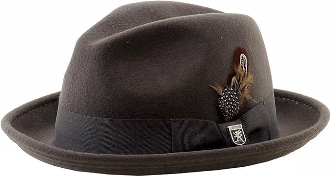 stacy adams 男式羊毛毡前襟软毡帽 灰色 medium : 亚马逊中国: 服饰