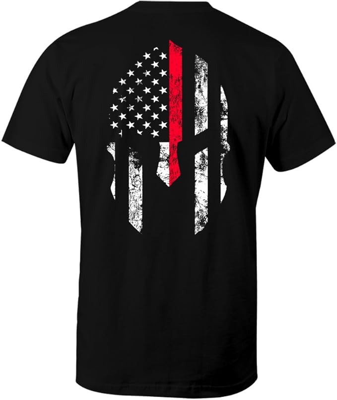 fantastic t 恤 细红线斯巴达消防员美国国旗男式 t 恤