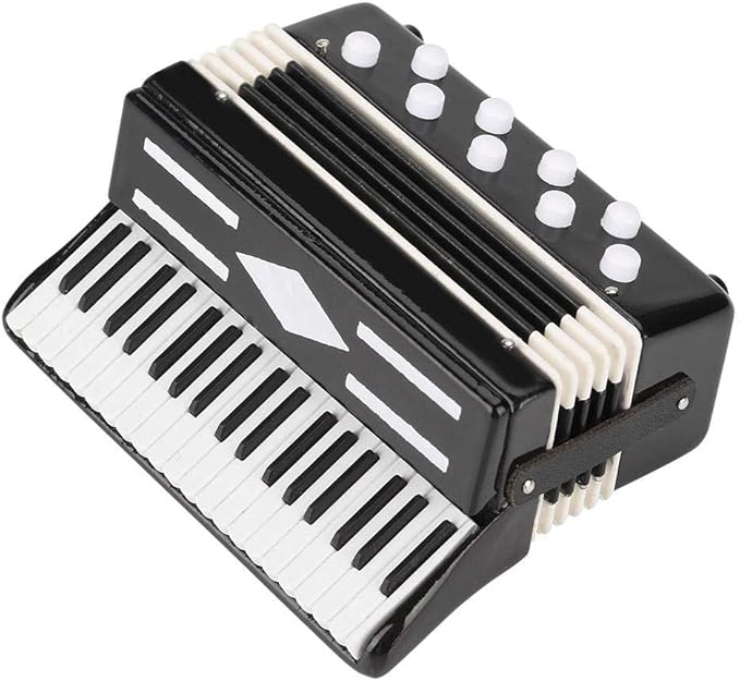alano 微型手风琴带盒迷你乐器手风琴复制品精美桌面乐器节日装饰饰品