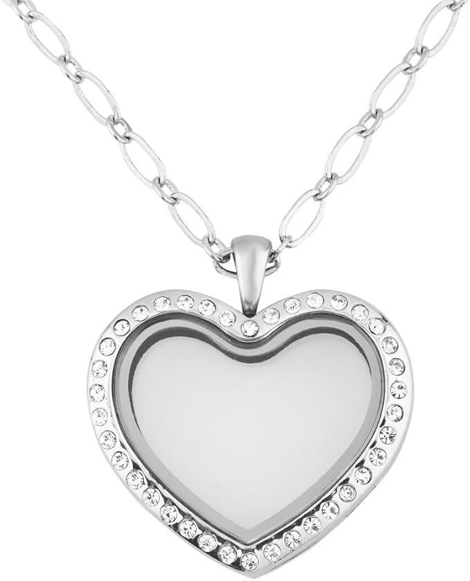 圆形或心形水钻诞生石水晶魔法生活*浮动吊坠项链吊坠