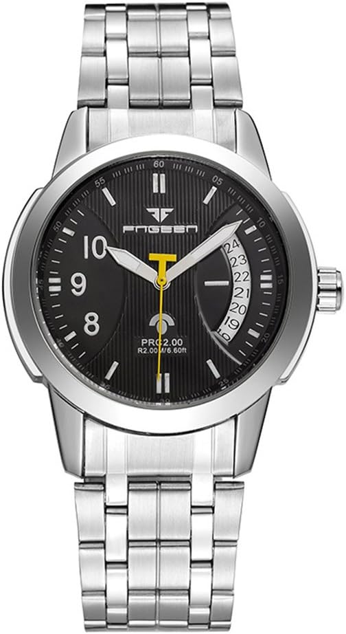 fngeen 不锈钢表带男式机械防水日历腕表