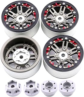 9 珠锁轮缘 6 辐 cnc 铝轮毂 适用于 1/10 rc 履带机 trx4 axial scx