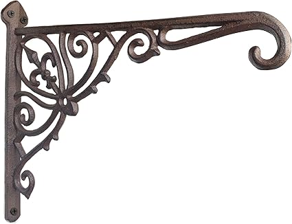 铸铁植物钩挂墙30 48cm 深室外室内悬挂花盆花盆花盆盆挂钩鸟类喂食器风铃架子挂钩实用挂钩硬件支架 亚马逊中国 家居装修