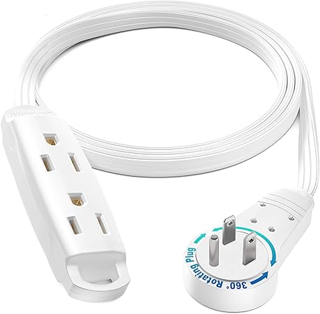 Maximm 全新360 度旋转扁平延长线3 英尺多用3 插座电源线接地16 Awg Ul 认证 亚马逊中国 数码影音