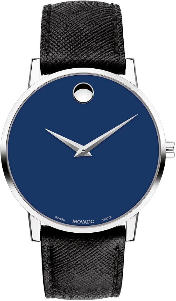 movado museum classic 蓝色表盘男士手表 0607197