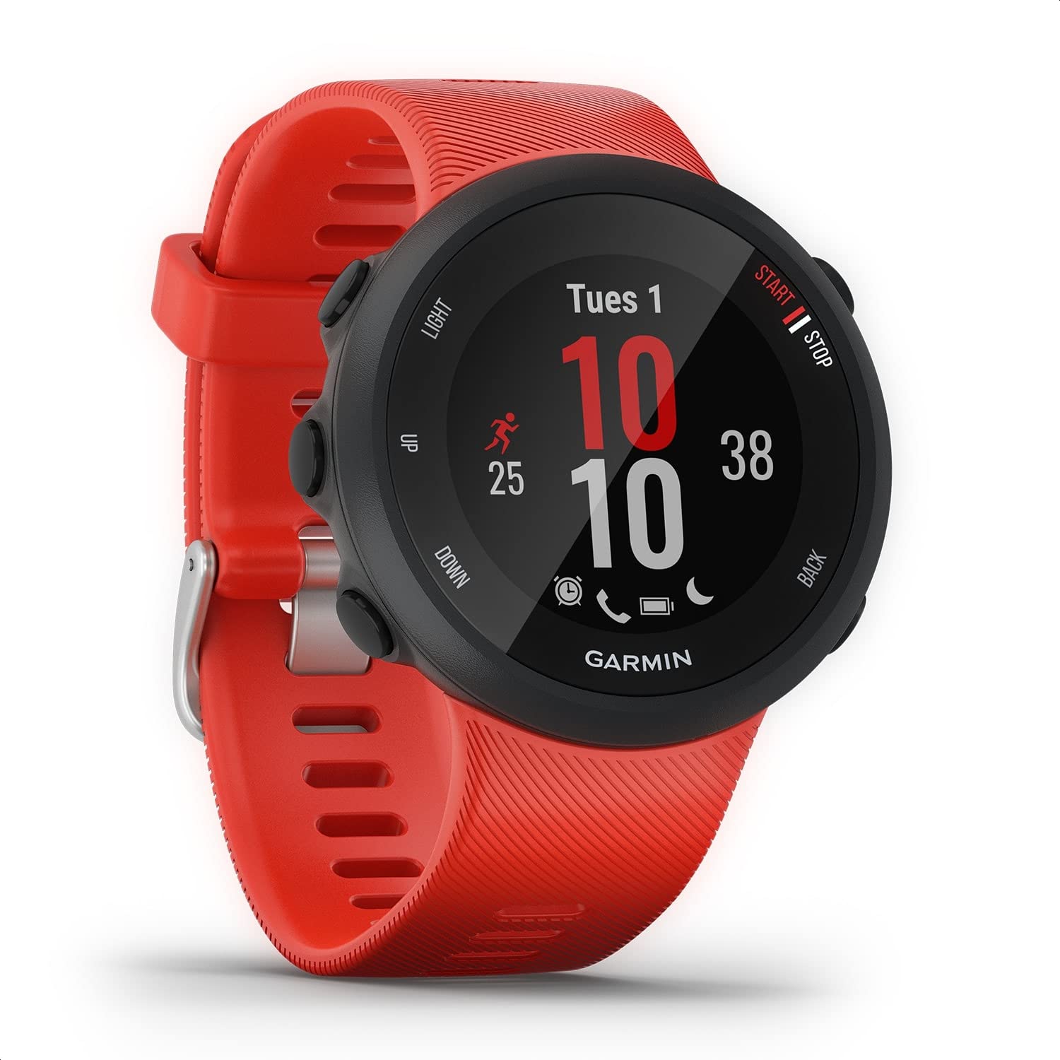 The GARMIN Forerunner 45/45 S GPS running watch features a slim and lightweight design, training schedule and fitness tracker