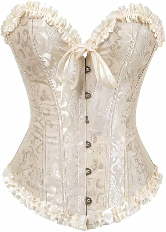 女式紧身胸衣上衣系带紧身胸衣女孩花卉缎面骨头上胸围塑身内衣